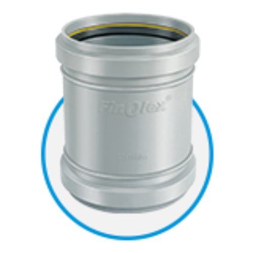 Grey drain pipe coupling