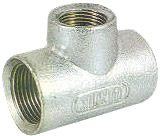 Metal threaded tee pipe fitting