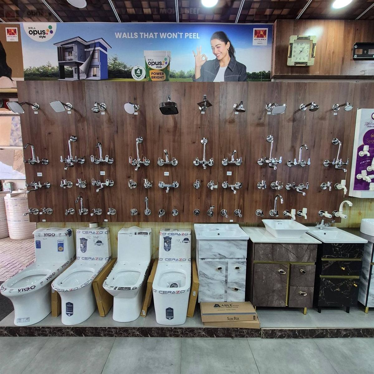Faucet and toilet display