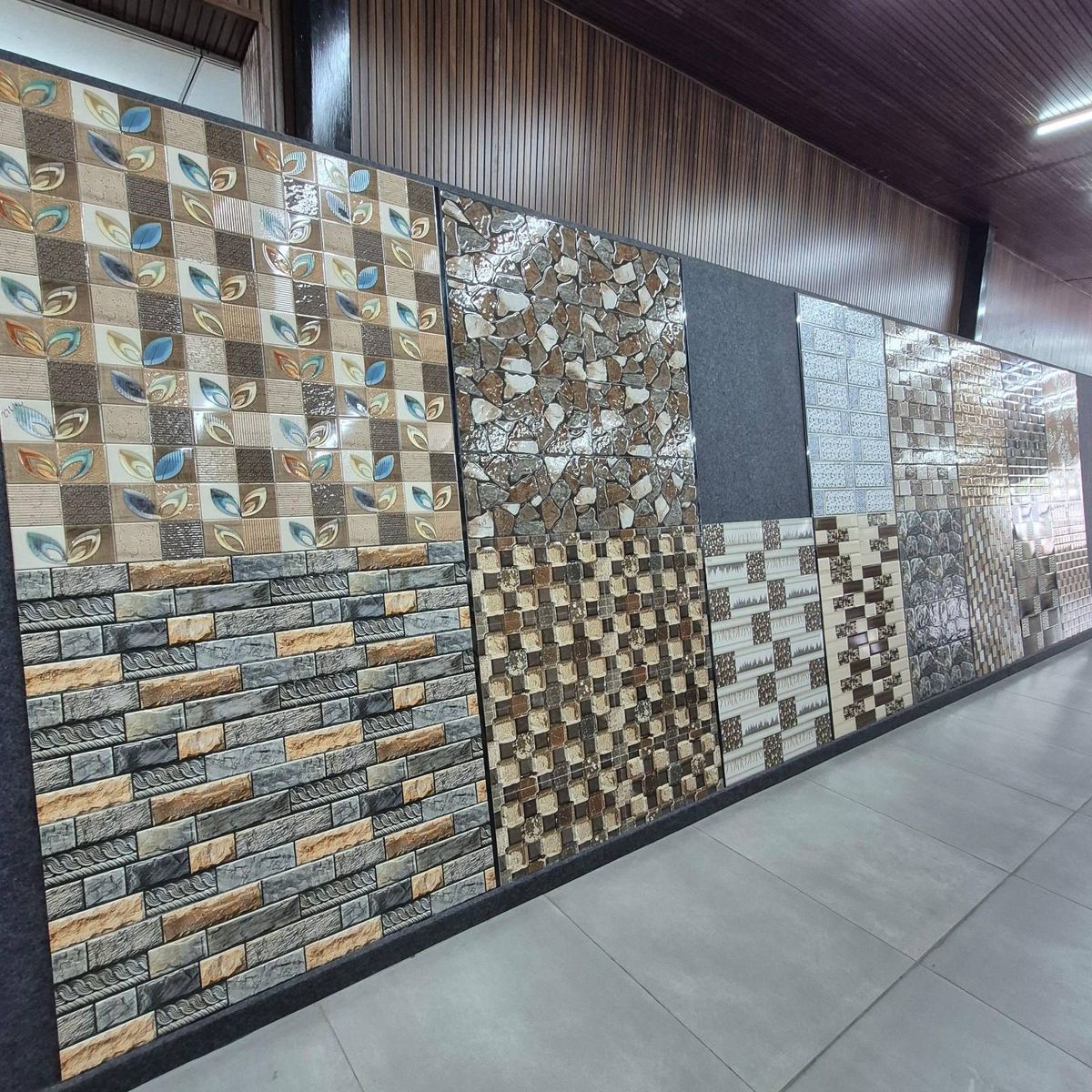 Tile showroom display at Gupta Tiles & Sanitary